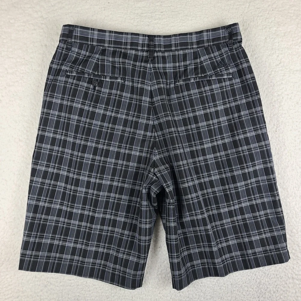 Adidas Shorts Mens 34 Black‎ Gray Purple Plaid 10